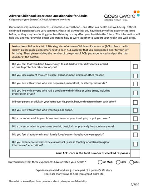 adverse childhood experiences test.